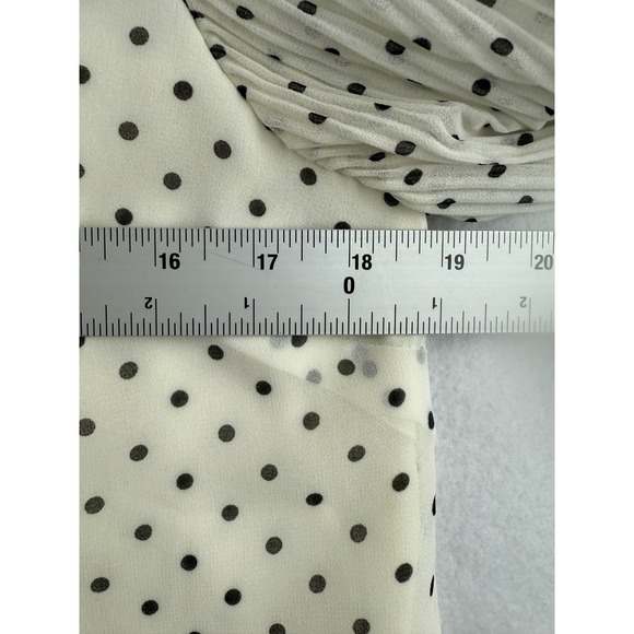 Talbots Petite Polka Dot‎ Long Sleeve Blouse Top Keyhole Ivory Black SP - Picture 4 of 7
